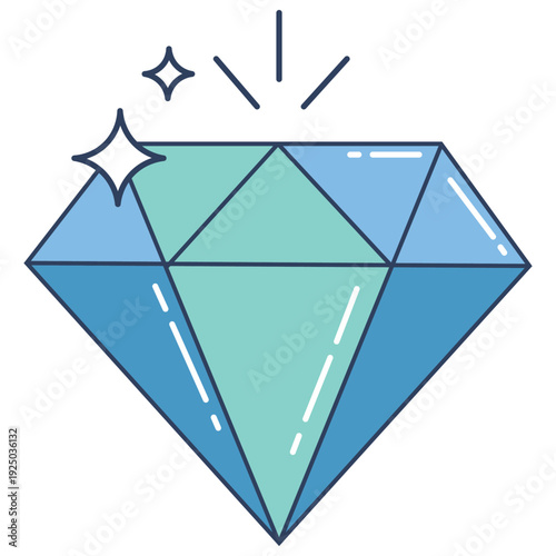 Sparkling Gem Icon: A meticulously crafted gemstone illustration, radiating brilliance and allure, showcasing precision and beauty.