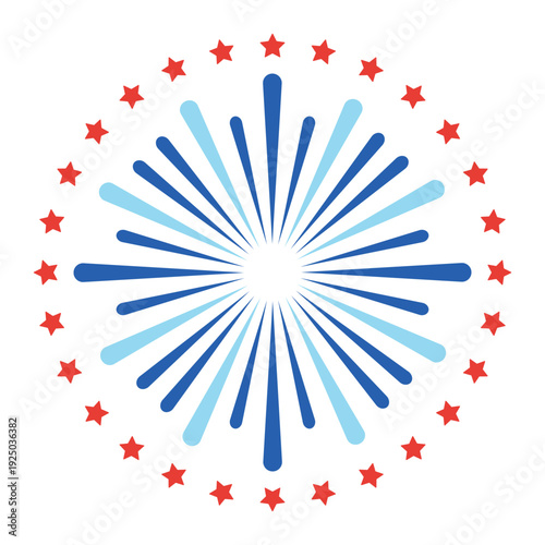 Burst of Celebration: A vibrant display of fireworks explodes, its colorful rays and radiant stars capturing the spirit of a festive occasion.