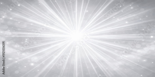 An abstract blue sky backdrop featuring a bright sun burst and glowing star flare design with cosmic light rays and a shining energy explosion illustration