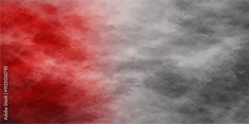 Vivid red, white, and blue motion smoke creates a dark textured mist against a black space background with a cloudy fog design