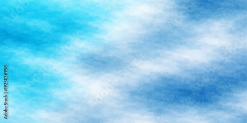 A beautiful summer day features a clear blue sky and white clouds, creating a bright nature cloudscape with light air and a high atmosphere for a peaceful outdoor beauty