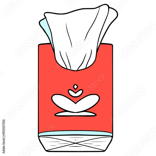 opened small pack tissues illustration hand drawn isolated vector