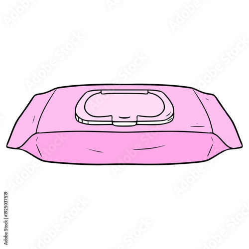 wet wipes pack illustration hand drawn isolated vector
