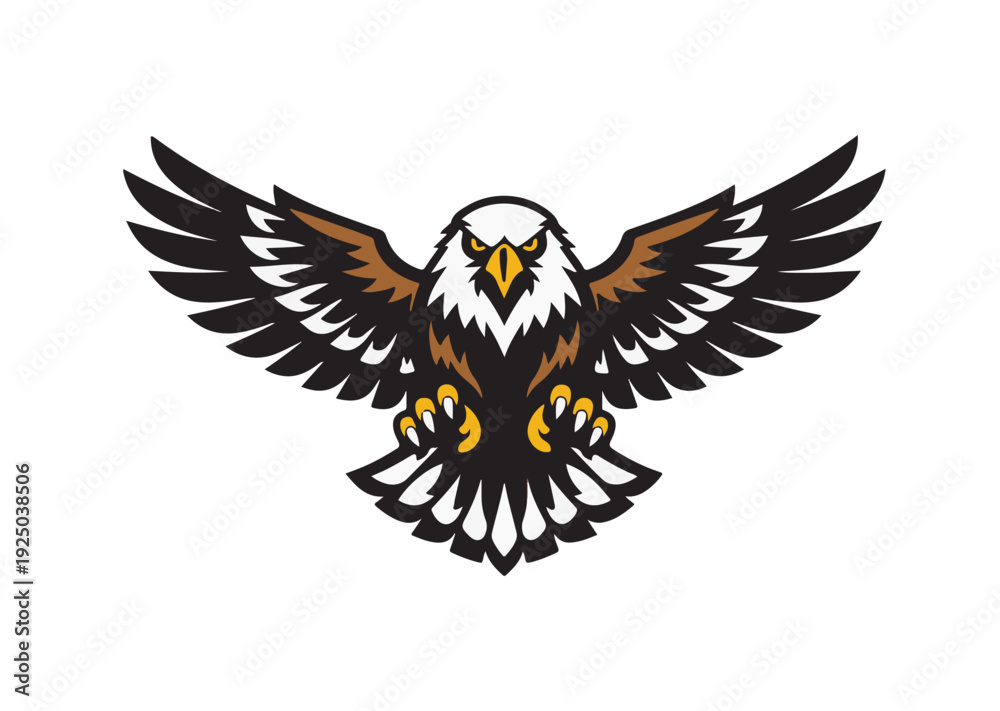 Fototapeta premium Eagle mascot logo vector graphic with spreading wings