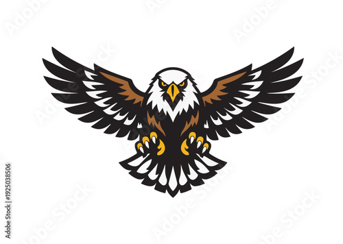 Eagle mascot logo vector graphic with spreading wings