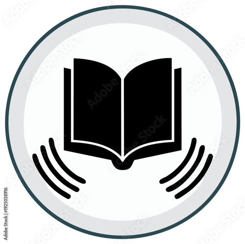 Audiobook Symbol in Circle for Education Learning and Listening
