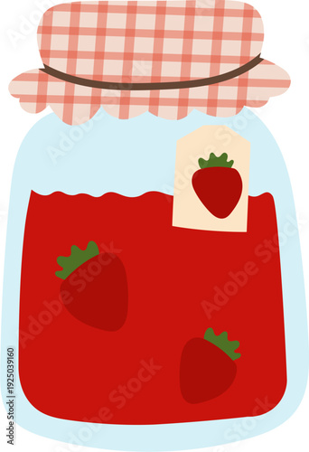 Homemade Strawberry Jam Jar Illustration