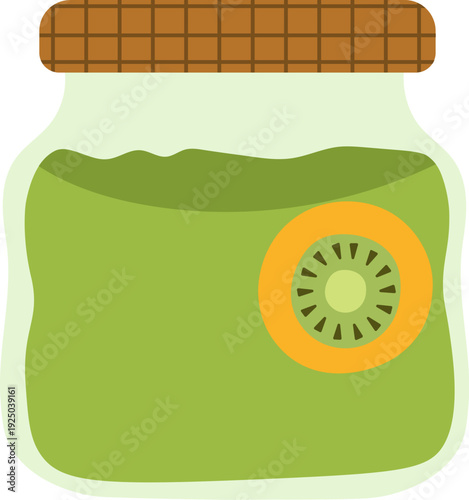 Kiwi Baby Food Jar Illustration