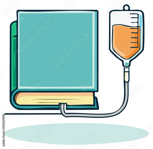 Creative Learning Concept with an IV Bag Supplying Knowledge to a Textbook for Educational Support