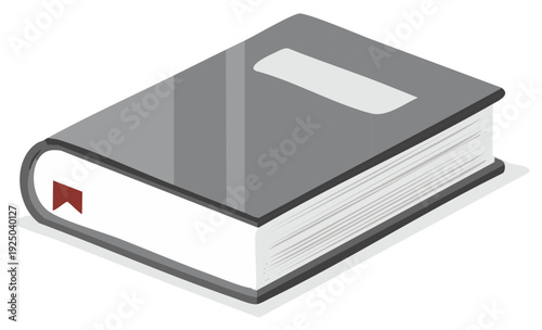 Isometric Illustration of a Hardcover Book with Bookmark - Design Element for Education or Literature