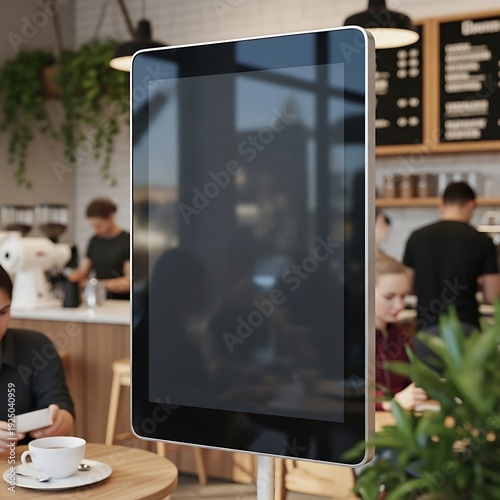 Wallpaper Mural Digital display in a modern cafe setting showcasing technology and lifestyle. Torontodigital.ca