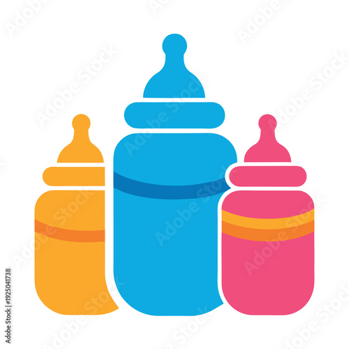 Baby bottles illustration vector design 