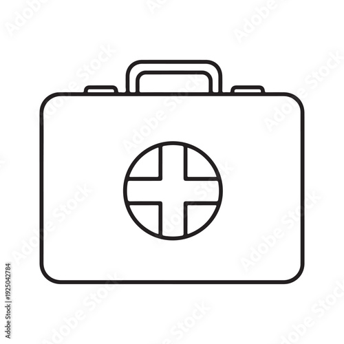 Medical emergency first aid kit bag icon symbol  medical care and health services  doctor and hospital equipment  emergency medical response