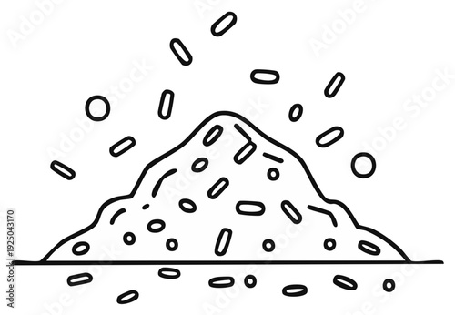 Sketch of a Heap of Medicine, Pills, or Microbes in Doodle Style