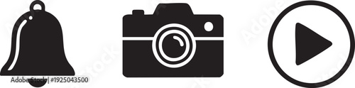 Notification Bell Camera Video Security Surveillance Icon Design