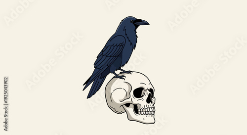 Black Crow on Skull.