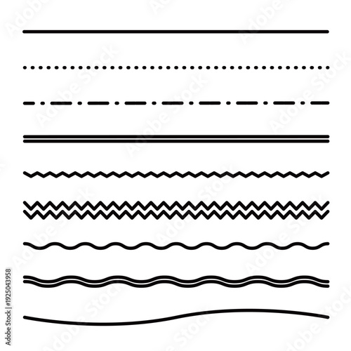 波線・点線・二本線の罫線あしらい詰め合わせ