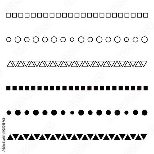 シンプルな図形のライン・仕切り線セット