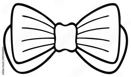 Simple Outline Drawing of a Bow Tie for Fashion and Formal Occasions