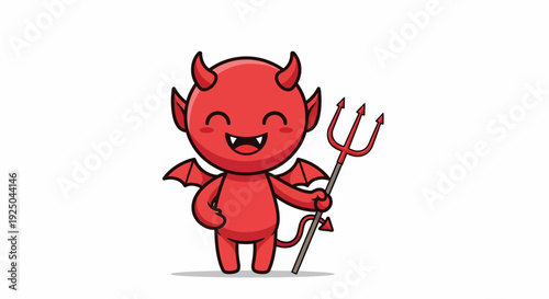 Cartoon Red Devil Character.