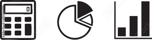 Finance Calculator Chart Bar Graph Data Analysis Icon