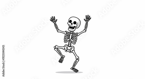 Dancing Skeleton Illustration Art.