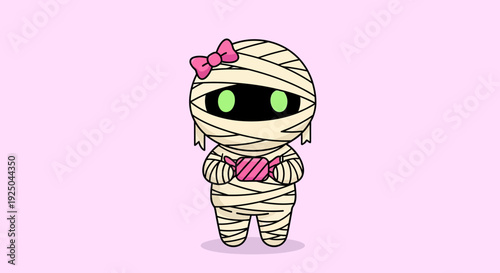 Cute Cartoon Mummy Character.