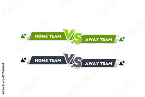 Cool green and black modern version banner confrontation between two teams two multi-colored banners without background