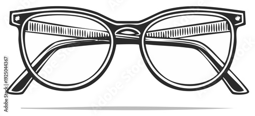 Stylish vintage eyeglasses vector illustration isolated. Retro glasses design with round frames.