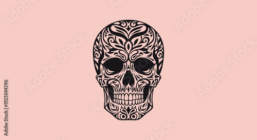 Decorative Sugar Skull Illustration.