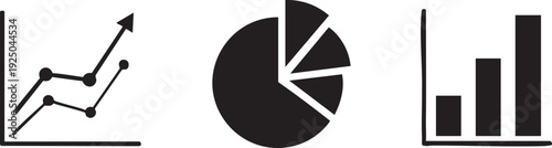 Business Chart Line Pie Graph Financial Data Icon