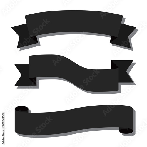 動きのある装飾用リボンとスクロールラベル