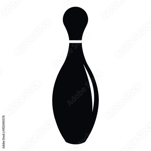 Black silhouette of a classic bowling pin smooth 