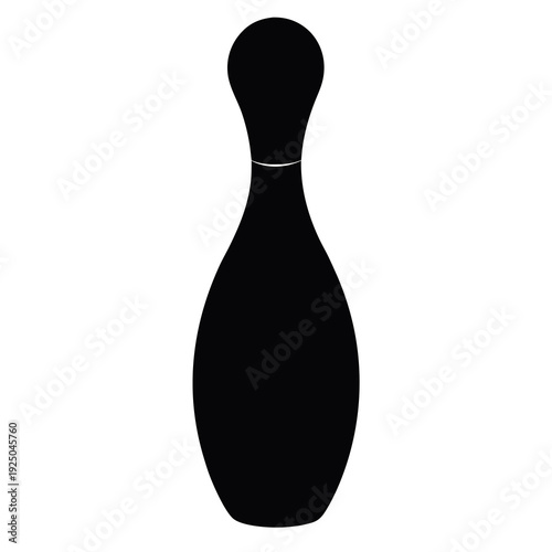 Black silhouette of a classic bowling pin smooth 