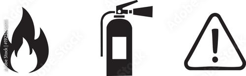 Fire Extinguisher Alert Hazard Safety Management Vector Art