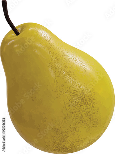 Fresh Yellow Pear Fruit Isolated On White Representing Healthy Organic Food Ingredient Concept For Nutrition And Diet Professional Modern Minimalist Glossy 3D Rendered Illustration In Bright Yellow To
