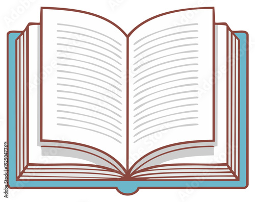 Open book illustration with blank pages for study, learning, and creativity