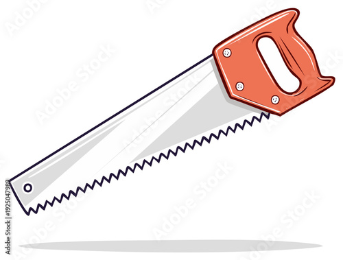 Cartoon saw illustration isolated on white background