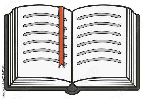 Open Book with Bookmark