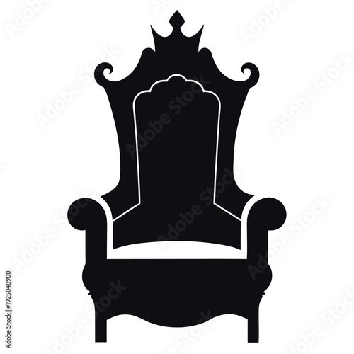Black silhouette of a royal throne chair 