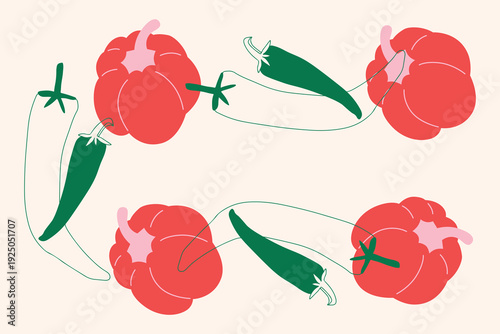 Art & Illustration Vegetable Mix Vector Illustration for Healthy Food Banner and Stickers	
