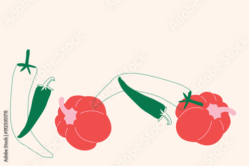 Art & Illustration Vegetable Mix Vector Illustration for Healthy Food Banner and Stickers	
