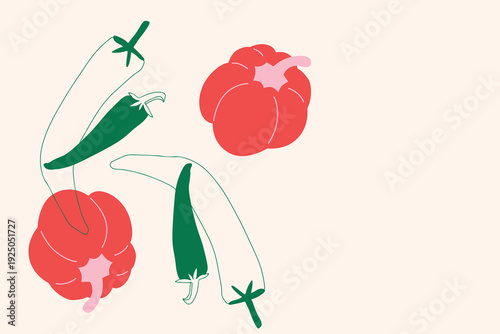 Art & Illustration Vegetable Mix Vector Illustration for Healthy Food Banner and Stickers	
