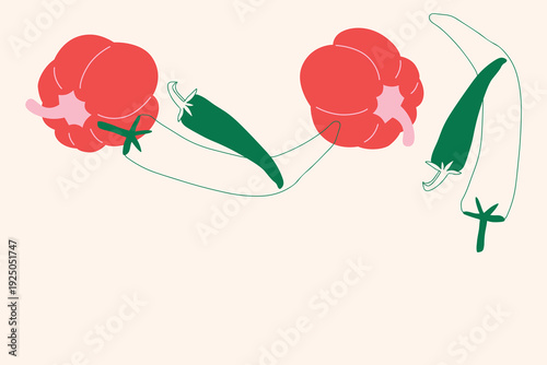 Art & Illustration Vegetable Mix Vector Illustration for Healthy Food Banner and Stickers	
