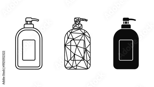 Pump Bottle Icons Set