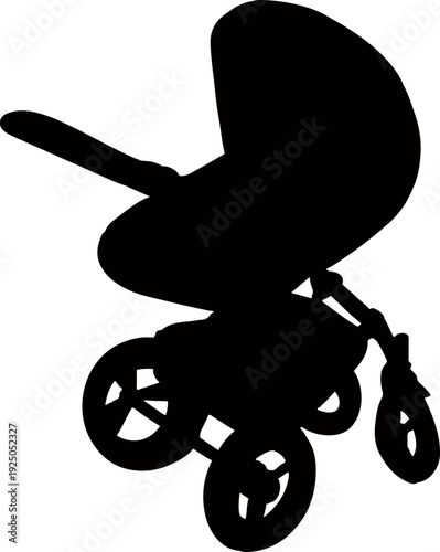 Vector isolated illustration of a  baby carriage.
