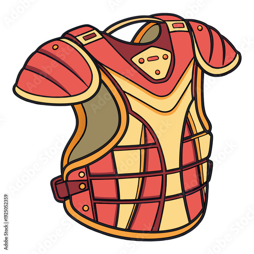 Chest protector a detailed realistic colorful vector.
