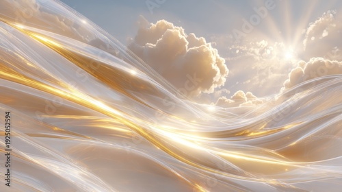 Abstract waves and clouds with sunlight dreamy background