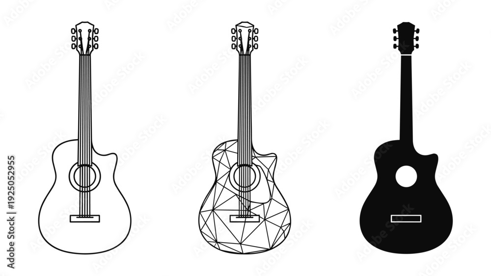 Naklejka premium Guitar Styles Collection