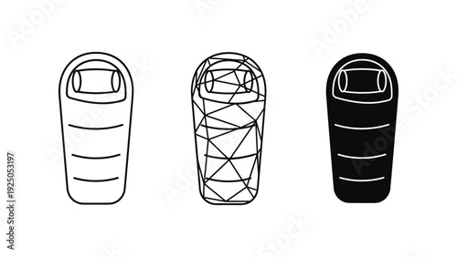 Sleeping Bag Icons Set